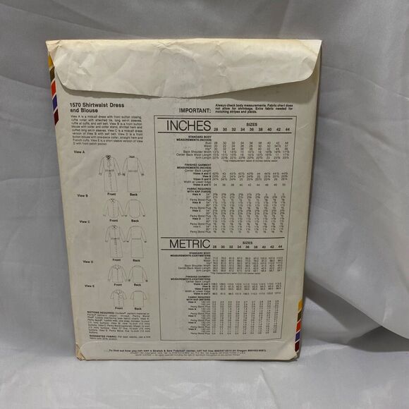 1981 Stretch and Sew ShirtWaist Dress And Blouse Design Patterns By Ann Person - Picture 5 of 10